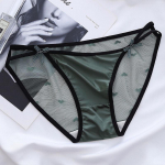 Moteri&scaron;kas apatinis trikotažas Seksualios tinklinės &scaron;irdelės kelnaitės Moteri&scaron;kos besiūlės kelnaitės apatinis trikotažas permatomos apatinės kelnės KL131 XL žalia
