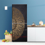 Prabangūs &scaron;aldytuvo lipdukai durų dangtis Lipnus vinilinis &scaron;aldytuvo lipdukas Juoda gėlių tapetai &scaron;aldiklio dekoratyvinė plėvelė 60x180cm(1pcs)