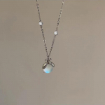Vintage Firefly Moonstone kaklo papuo&scaron;alai Madingi kaklo karoliai moterims Universalūs, paprasti raktikaulio grandinės papuo&scaron;alai With diamond