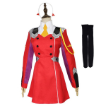 Anime 02 suknelės DARLING su FRANXX Zero Two Cosplay kostiumu 02 Cosplay peruko kodas:002 Galvos apdangalų priedai Helovino dovana S