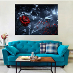 5D Diy Diamond Painting Night Rose Embroidery Mosaic Art Picture of Rhinestones Decor Gift Full Round 30x40cm