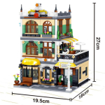 &bdquo;City Street View&ldquo; statybiniai blokai CAFE Parduotuvė Sodas Vie&scaron;butis Restoranas Parduotuvė Architektūra Plytos Modelis Žaislas Dovana vaikui