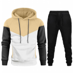 Vyri&scaron;kas džemperio komplektas su gobtuvu, &scaron;iltas ir prabangus dviejų dalių komplektas, auk&scaron;tos kokybės margintas megztinis, sportinė apranga XXL