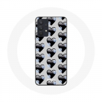 Coque pour Samsung Galaxy A13 5G Fond de coeurs noirs