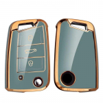 Gold Edge automobilio raktų dėklas, pilnas dangtis, skirtas VW Volkswagen Golf 7 MK7 Tiguan MK2, skirtas SEAT Ateca Leon FR 2 Ibiza, skirtas Skoda Octavia