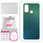 apgo Protective Skin Sticker for the back compatible with Ulefone Note 10P, Wrap Film, Foil, Vinyl - Pattern Carbon Chameleon CAKA1