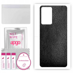 apgo Protective Skin Sticker for the back compatible with Oppo Reno7 New Year Edition, Wrap Film, Foil, Vinyl - Pattern Black Leather