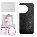 apgo Protective Skin Sticker for the back compatible with OnePlus 11 5G, Wrap Film, Foil, Vinyl - Pattern Black Leather