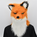 Pliu&scaron;inė lapės kaukė Burną atveriančios kaukės yra juokingi &scaron;ventinio vakarėlio gobtuvai geltona