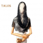 Nuotakos nėrinių &scaron;ydas Permatomas nėrinys plonas mantilijos gėlių siuvinėjimas gryna spalva &scaron;venta tradicinė vintažinė vestuvių &scaron;ventė ypatingomis progomis galvos apdangalas juoda