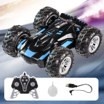 Naujas dvipusis &bdquo;Drift Stunt&ldquo; keturiais ratais varomas automobilis, besisukantis &scaron;viesos garso efektas RC pur&scaron;kiamas automobilis, 2,4 G visureigis, vaiki&scaron;kas žaislas mėlyna
