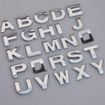 3D metalo abėcėlė Sidabrinis ženklelis Chromas Sidabrinės raidės Skaičiai Logotipas Automobilių lipdukai Automobiliai Automobilių lipdukai Dekoravimo priedai 0