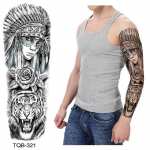 &bdquo;Emmy Full Arm Big Flower Arm Big Pattern&ldquo; tatuiruotės lipdukų rinkinys, skirtas vienkartiniam vandens perkėlimui 17*48cm