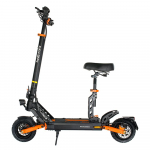 Kukirin GII Pro 600W elektrinis paspirtukas su sėdyne, 9 bekamerės padangos, 48V 15.6Ah, didžiausias greitis 45 km/h, sulankstomas dizainas, dviguba pakaba, IP54 48V 600W 15Ah juoda/oranžinė