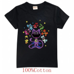 Naujas žaidimas Smiling Critters mar&scaron;kinėliai vaikams 2024 vasaros drabužiai berniukams Cat Nap mar&scaron;kinėliai kūdikių mergaičių trumpomis rankovėmis vir&scaron;ūnės vaiki&scaron;ki drabužiai 160