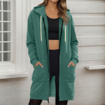 Moteri&scaron;ki užsegami džemperiai su gobtuvu, dideli, flisiniai, ilgi, užtraukiami, kasdieniai džemperiai ilgomis rankovėmis, rudeninė striukė su gobtuvu XL oranžinė