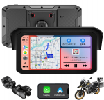 Motociklo i&scaron;manusis monitorius, 6,25 colio (6,25 colio) (Suderinamas su Carplay/Android Auto, Sustiprintas aliuminio lydinio laikiklis) Nedūžtantis