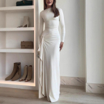 Eleganti&scaron;ka suknelė moterims Ruduo ir Žiema Nauja Ilgomis Rankovėmis Slim Fit Sijonas Madinga Laisvalaikio Rai&scaron;teliais Elastingos Suknelės Moteri&scaron;kos XXL