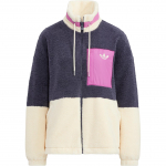 Adidas Originals Trumpas Sherpa &Scaron;varkas Su Kontrastine Panelės Dizainu Ir Stoviniu Apykakle Moteri&scaron;ki Vir&scaron;utiniai Drabužiai Daugiaspalvis HR3455 S-M