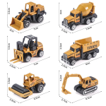 6 vnt./rinkinys Lieto lydinio plastiko inžinerinis sunkvežimis Krautuvas Traktorius Ekskavatorius Statybinis modelis Transporto priemonė Klasikinis žaislas vaikams Dovana