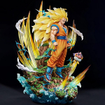 Anime 42cm Begalinis Super Saiyan 3 Son Goku PVC Veiksmo figūrėlės Darbalaukio papuo&scaron;alas Statulėlės Modelis Žaislas Berniuko Dovana Kolekcionuojamas Be &scaron;viesos