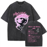 MGK Lost Americana Tour 20252026 Vintage skalbinti mar&scaron;kinėliai vyrams moterims vasaros mada medvilniniai trumparankoviai mar&scaron;kinėliai gerbėjų dovana drabužiai XL black