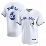 MLB Toronto Blue Jays Siuvinėtas beisbolo mar&scaron;kinėlis Unisex Gerbėjų apranga Auk&scaron;tos kokybės medvilnės mi&scaron;inys Apvali apykaklė White 6 M white