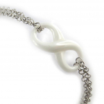 Les Tr&eacute;sors De Lily [N0309] - Bracelet Argent 'Infini' blanc (c&eacute;ramique)