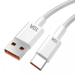 10A 120W itin greito įkrovimo USB tipo C laidas, skirtas Huawei P40 P30 USB-C telefono duomenų laidas, skirtas Xiaomi 14 Redmi 13 12 Oneplus 11 POCO 1m balta