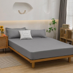Čiužinio užvalkalas Įtaisytas lovatiesis Vienspalvis neslystantis reguliuojamas lovos užvalkalas (Be pagalvės užvalkalo) 120x200cm &scaron;viesiai pilka spalva