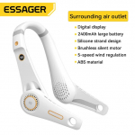 &bdquo;Essager&ldquo; mini ventiliatorius ant kaklo, 2400 mAh, kabantys ant kaklo, 5 greičių su skaitmeniniu ekranu USB ventiliatorius, ne&scaron;iojamas lauko vasaros sporto oro au&scaron;intuvas
