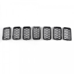 1 komplektas juodas automobilio priekinio buferio įdėklas tinklinės grotelės priekinės radiatoriaus įleidimo grotelės apdailos dangtis, tinkamas Jeep Grand Cherokee 2017-2022 Glossy Black gray