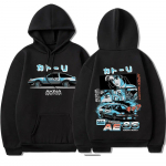 2023 m. Initial D Unisexga Hachiroku Shift Drift Unisex Hoodie Anime Takumi Fujiwara Tofu Shop Pristatymas AE86 Gatvės apranga su gobtuvu 2XL