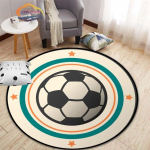 Futbolo nuotraukos kilimėlis animacinis filmas futbolas gyvenamojo kambario apdaila apvalios lovos kėdės kilimėlis namo Įėjimo durys vaikams 120cmx120cm
