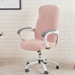 Biuro stalo kėdės užvalkalai žakardo studijų kompiuterio kėdžių užvalkalai Elastingi vandenį atstumiantys spandex Funda Silla Escritorio užvalkalai L Chair Cover rožinė