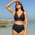 &bdquo;Push Up&ldquo; bikinio rinkinys, moteri&scaron;kas dviejų dalių maudymosi kostiumėlis, maudymosi kostiumėlis, maudymosi kostiumėliai, moteri&scaron;ki vasaros paplūdimio drabužiai S juoda