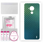 apgo Protective Skin Sticker for the back compatible with Nokia C30, Wrap Film, Foil, Vinyl - Pattern Carbon Chameleon CAKA1