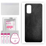 apgo Protective Skin Sticker for the back compatible with Oppo K7x, Wrap Film, Foil, Vinyl - Pattern Black Leather