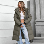 Cinemore Moteri&scaron;ka striukė žieminė &scaron;ilta ilga parkas Vir&scaron;utiniai drabužiai su gobtuvu Moteri&scaron;ki drabužiai Madinga pūkinė striukė Moteri&scaron;kas paltas Unisex 88602 XXL kava