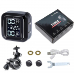 Motociklo TPMS Motociklo padangų slėgio jutiklis LCD ekranas Variklio padangų slėgio stebėjimo signalizacijos sistema su 2 i&scaron;oriniais jutikliais