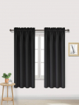 90% Didelio Užtemdymo Užuolaida Svetainei Miegamajam Užtemdymo Užuolaida 1Pcs 100x130cm&Gommets Top(Rings) juoda