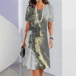 2024 m. naujos moteri&scaron;kos suknelės su grafine spauda Eleganti&scaron;kos ir gražios vidutinio dydžio suknelės didelio dydžio moteri&scaron;ka vasaros vientisa suknelė S