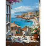 Abstraktus Spalvingas Grafiti Miesto Peizažas Drobės Tapyba Modernus Menas Langas Jūros Vaizdas Estetiniai Plakatai Spaudiniai Svetainės Dekoravimas 70*120cm No Frame