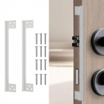 2 Pieces Door Latch Guard Plates Security Easy to Install Protector L Shaped for Metal 7in