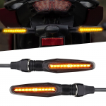 KEMIMOTO Motociklo posūkio signalas, LED posūkio signalas, Rūkytas lę&scaron;is, Tekanti gintarinė &scaron;viesa, 12 V, Auk&scaron;tas Set of 2