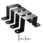 4pcs 4 x 4in Strap Post Ties Black Fence for 4x4 Post U Bracket,can be Fence Post for Metal Posts to Wood Heavy Duty Thickness 2mm one size