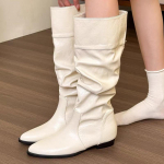 Moteri&scaron;ki auk&scaron;takulniai batai su smailia nosimi, odiniai auk&scaron;ti keliai, dizainerių kurti batai 2025 m. tendencija žiemos klasikinis Gladiatorius motociklas Botas Mujer 40