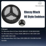 Automobilio lipdukas AMG Benz chromo sidabro ir blizgios juodos spalvos priekinės grotelės veidrodžio emblema 3D stiliaus žvaigždės ženklelis Tinka Mercedes Benz W24