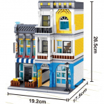 &bdquo;City Street View&ldquo; statybiniai blokai CAFE Parduotuvė Sodas Vie&scaron;butis Restoranas Parduotuvė Architektūra Plytos Modelis Žaislas Dovana vaikui