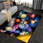 Animacinis kosmoso kilimas Visata NSO ir daugybė planetų galaktikoje Kilimas Saulės sistema Svetainė Miegamasis Madinga dekoracija 160cm x 200cm